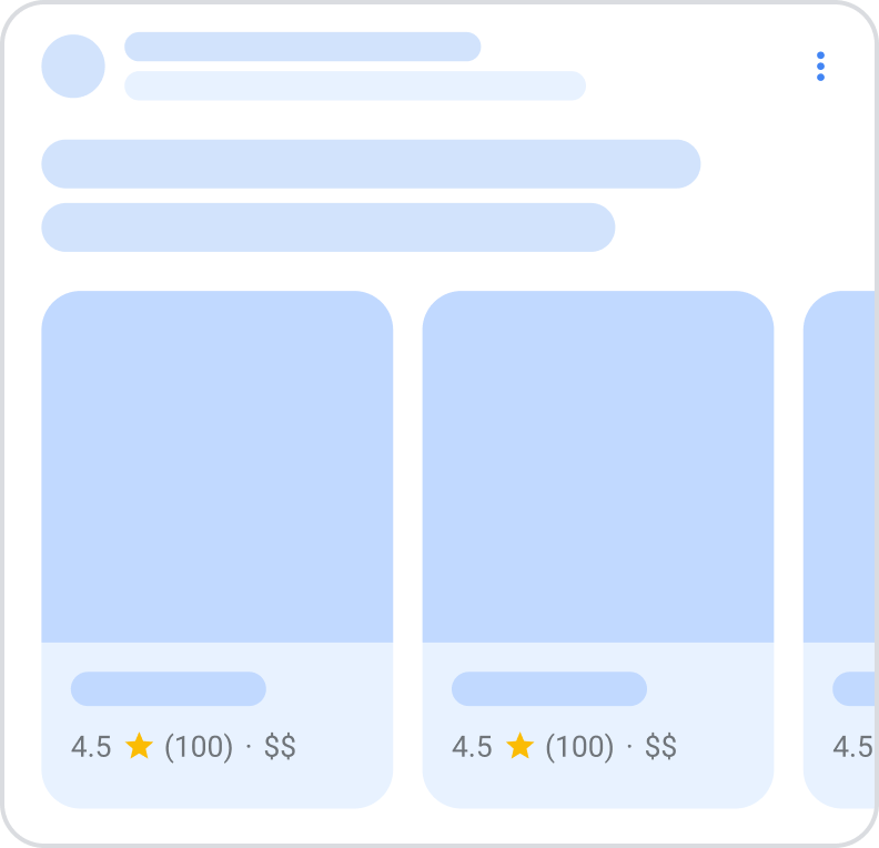 Carrosséis de dados estruturados na Pesquisa Google