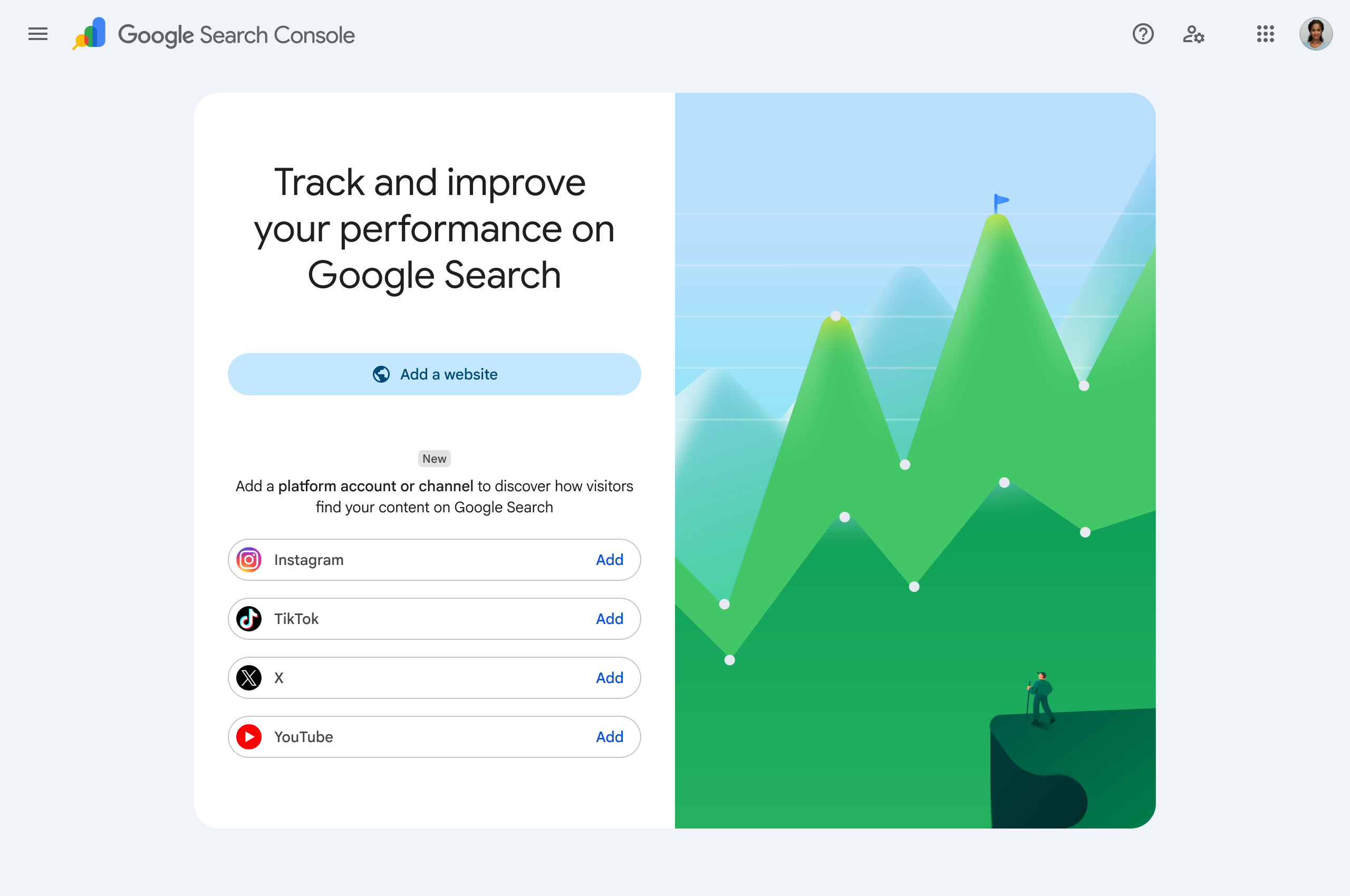 Search Console verification page
