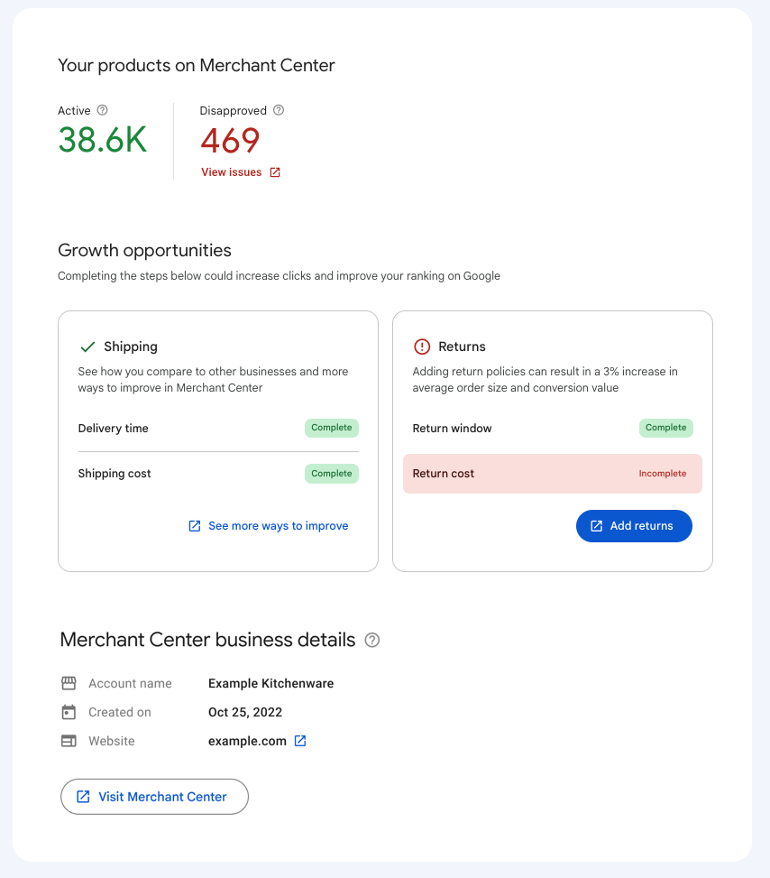 Associate Search Console to Merchant Center to discover growth opportunities  |  Google Search Central Blog  |  Google for Developers