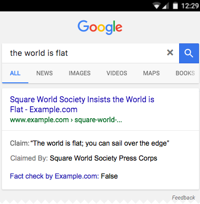 Esempio fact check - da Google
