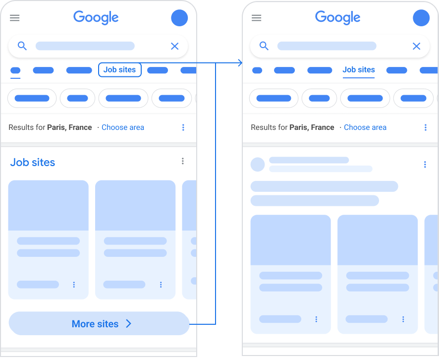 Google Search पर नौकरी की साइटें