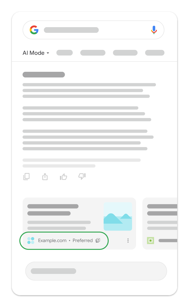 Preferred sources in AI Mode
