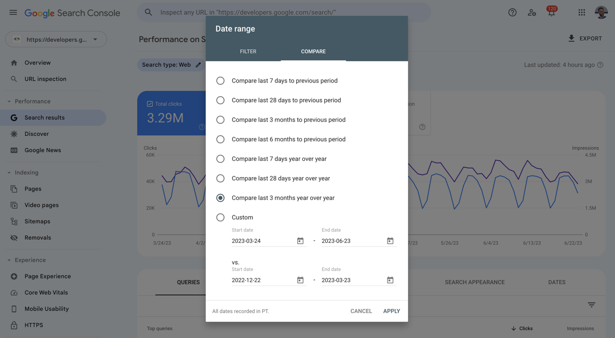 기간 필터 비교