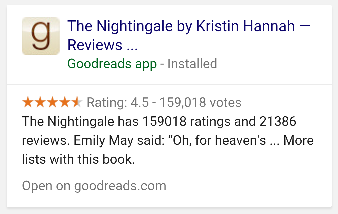 arama sonuçlarında yorum snippet'i örneği
