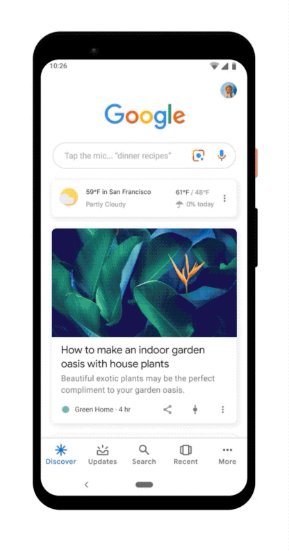 Web Stories in a carousel in Google Discover