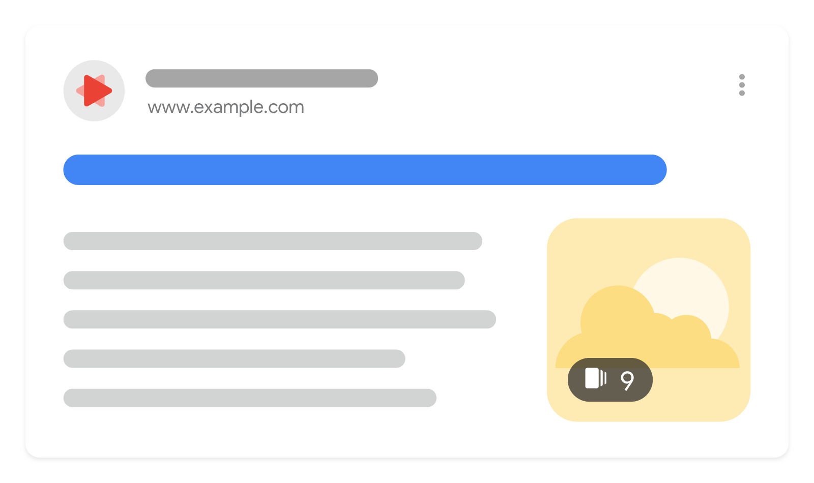 Ilustración de una historia web en los resultados de la Búsqueda de Google