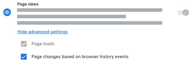 An image showing page views setting