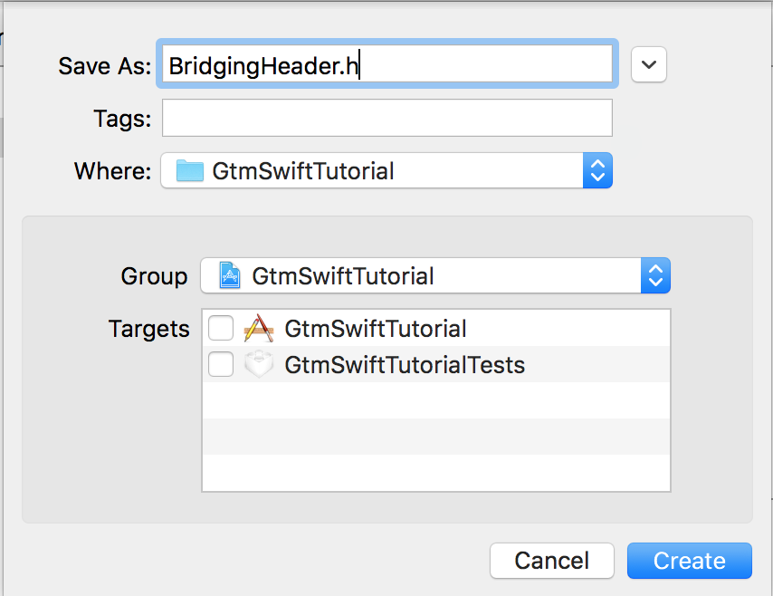 Bridging-Header-Datei erstellen