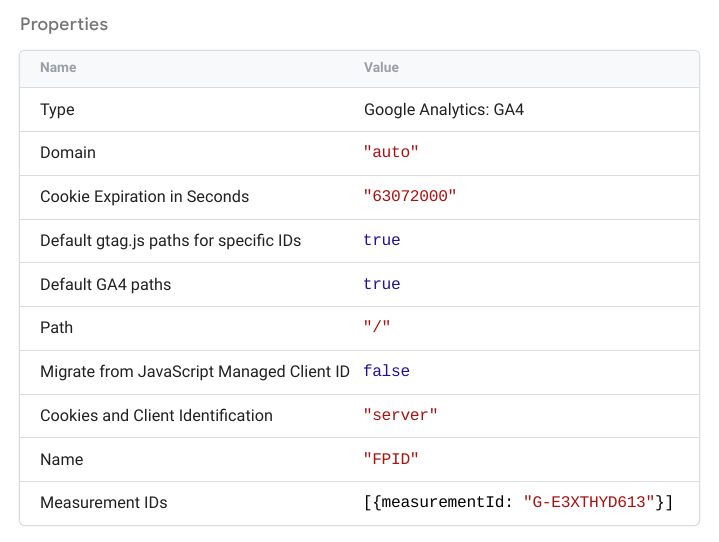 لقطة شاشة تعرض تفاصيل عميل أداة "إدارة العلامات من Google"