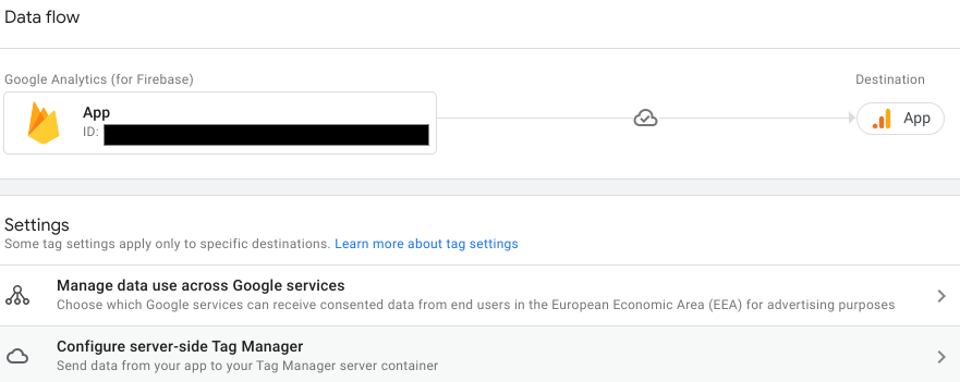 Image showing the Configure server-side Tag Manager option in Google Analytics