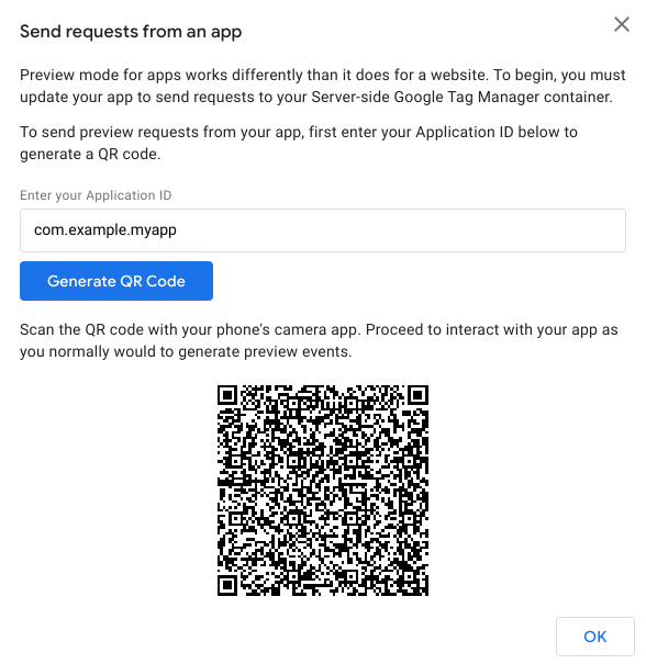 [QR コードを生成] をクリックしたときに QR コードが表示される画像