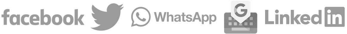 Logotipos de Facebook, Twitter, WhatsApp, Gboard y LinkedIn