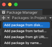 Captura de pantalla de la ventana de Unity Package Manager con el