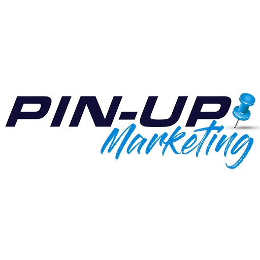 Логотип маркетинга в стиле пин-ап