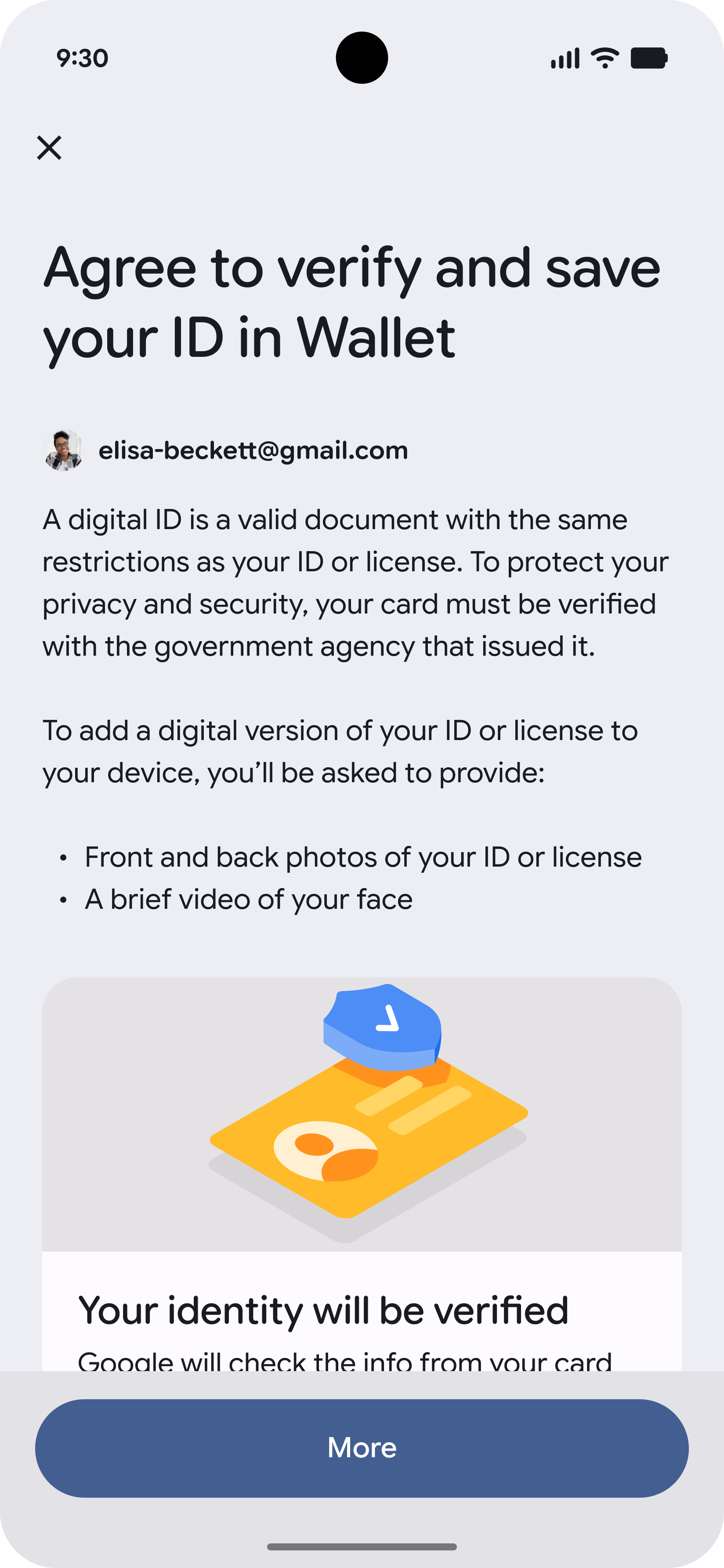 Es una pantalla de consentimiento.