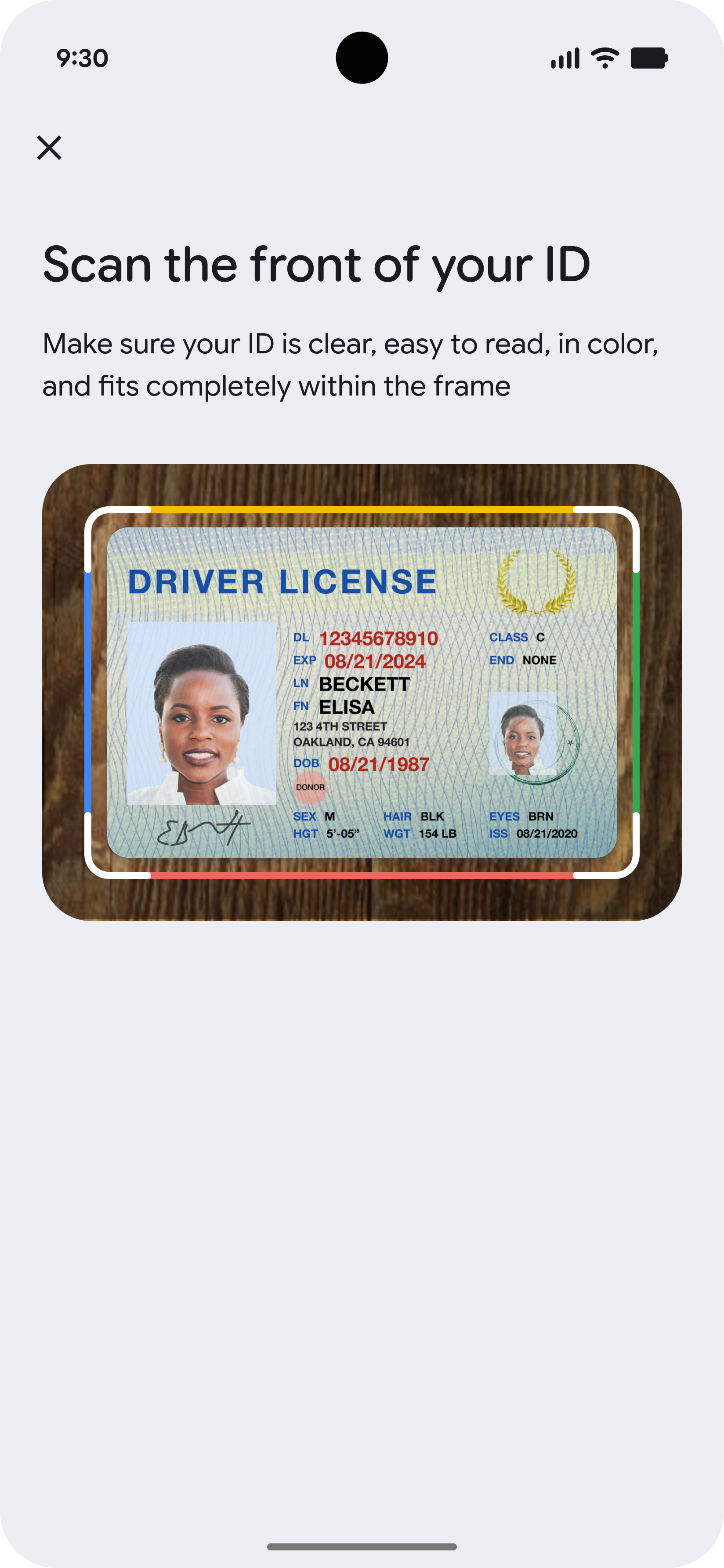 Imagen del documento de identidad capturado.
