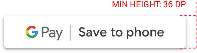 여백으로 둘러싸인 흰색 'Google Pay에 저장' 버튼