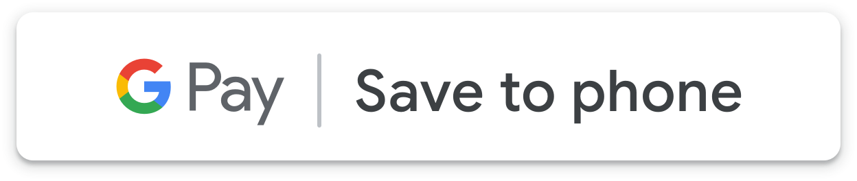 أزرار "الحفظ في Google Pay" باللون الأبيض