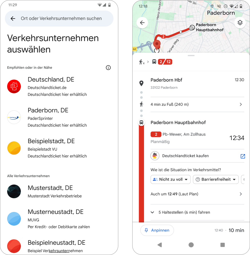 Google Wallet agency city list