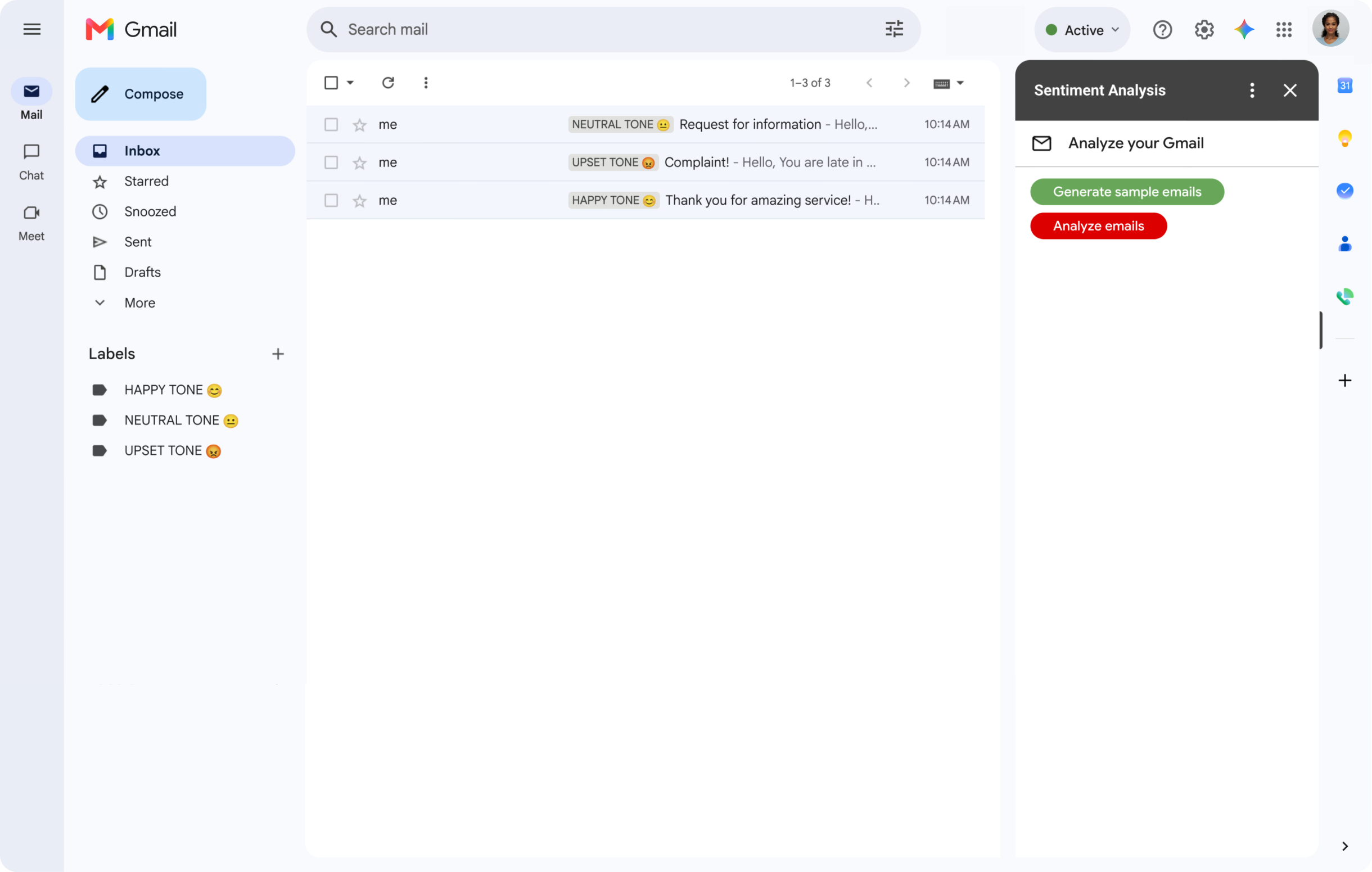 Дополнение для Google Workspace, расширяющее функциональность Gmail за счет добавления интерфейса в боковую панель.
