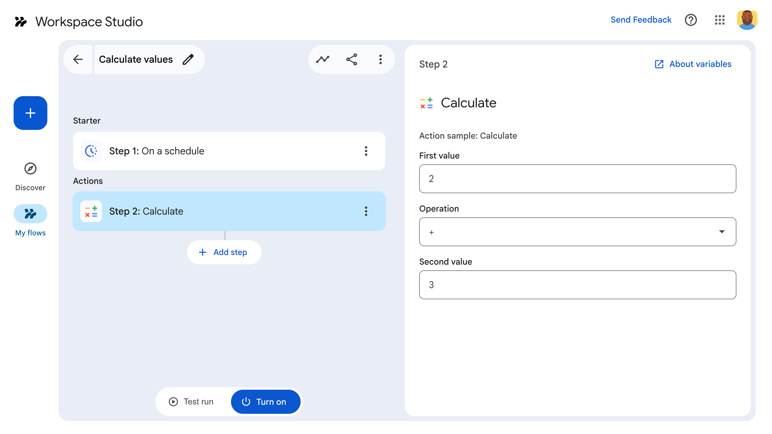 जब successCondition पूरी हो जाती है (इनपुट बराबर होते हैं), तो error message विजेट को HIDDEN पर सेट कर दिया जाता है और वह नहीं दिखता.