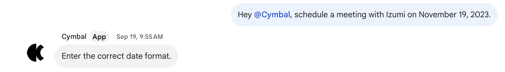 Ejemplo de mensaje de error que no proporciona información útil.