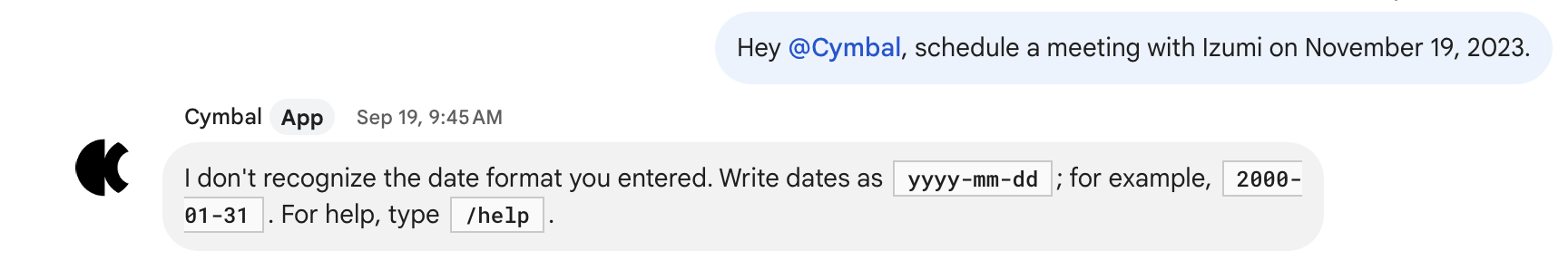 Kullanıcıya neyin yanlış gittiğini, nasıl devam edeceğini ve nasıl yardım alacağını bildiren örnek hata mesajı.
