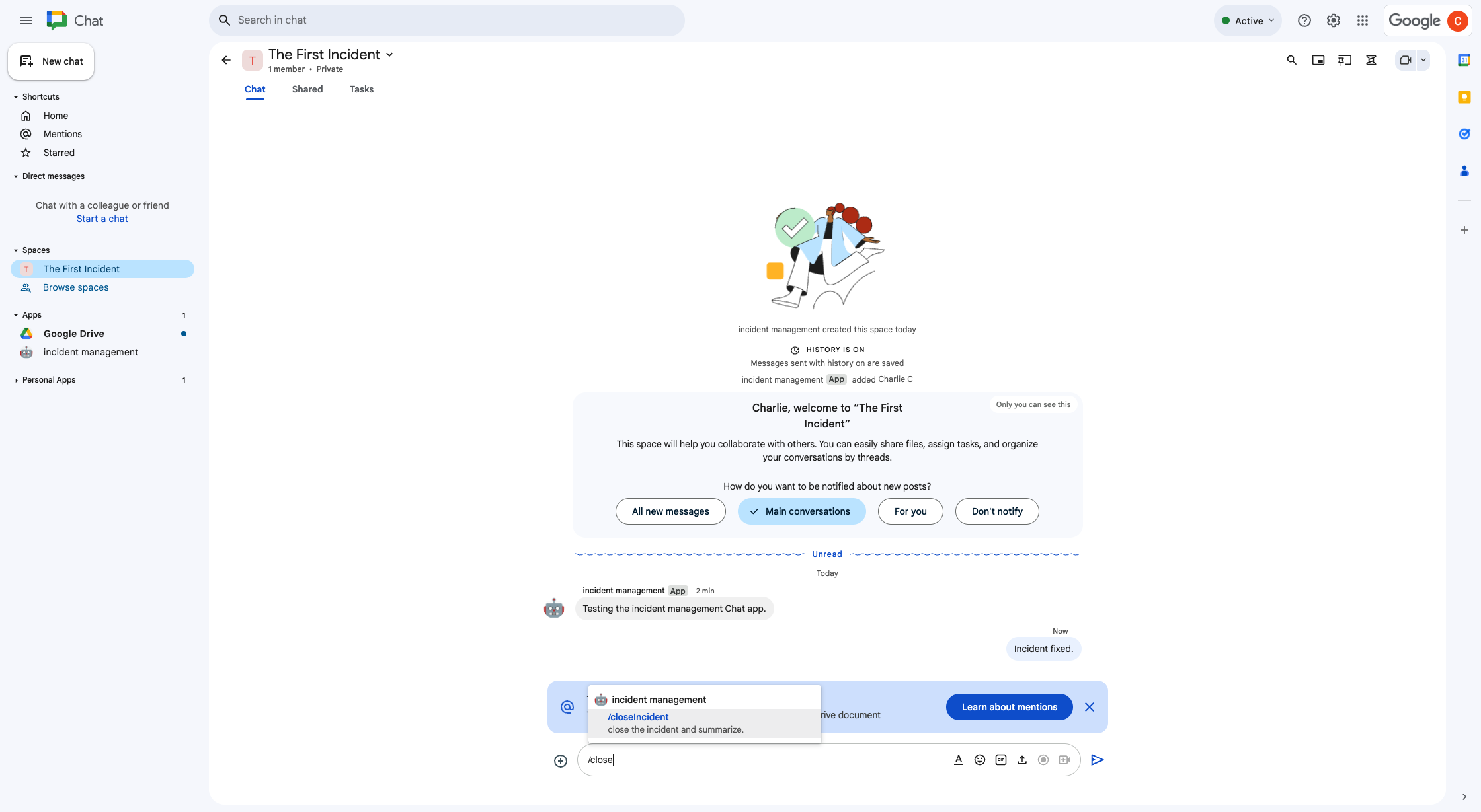 حل مشکل با دستور اسلش.