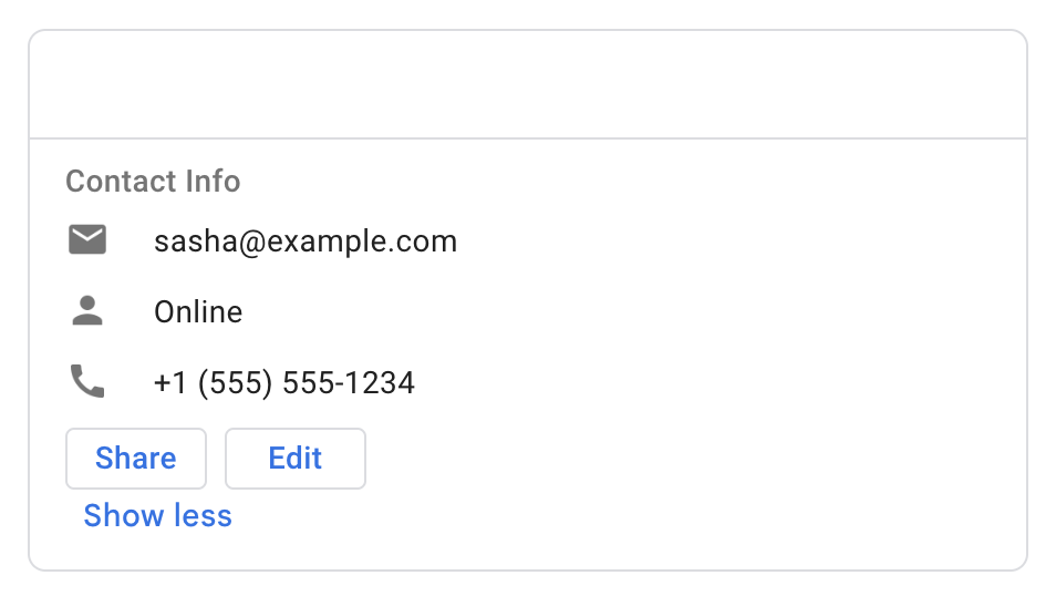 必須フィールドのタイトルがないため、このカードのヘッダーが表示されません。