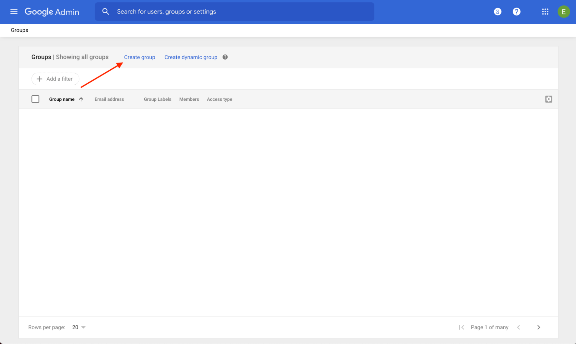 לוחצים על 'יצירת קבוצה'.