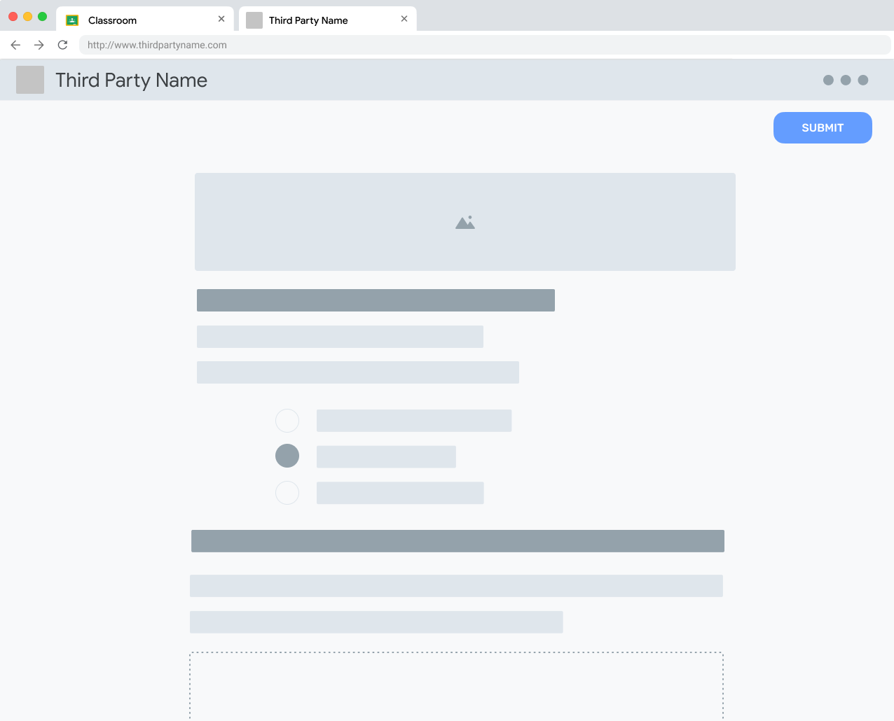 Visualização de uma atividade fora do Google Sala de Aula