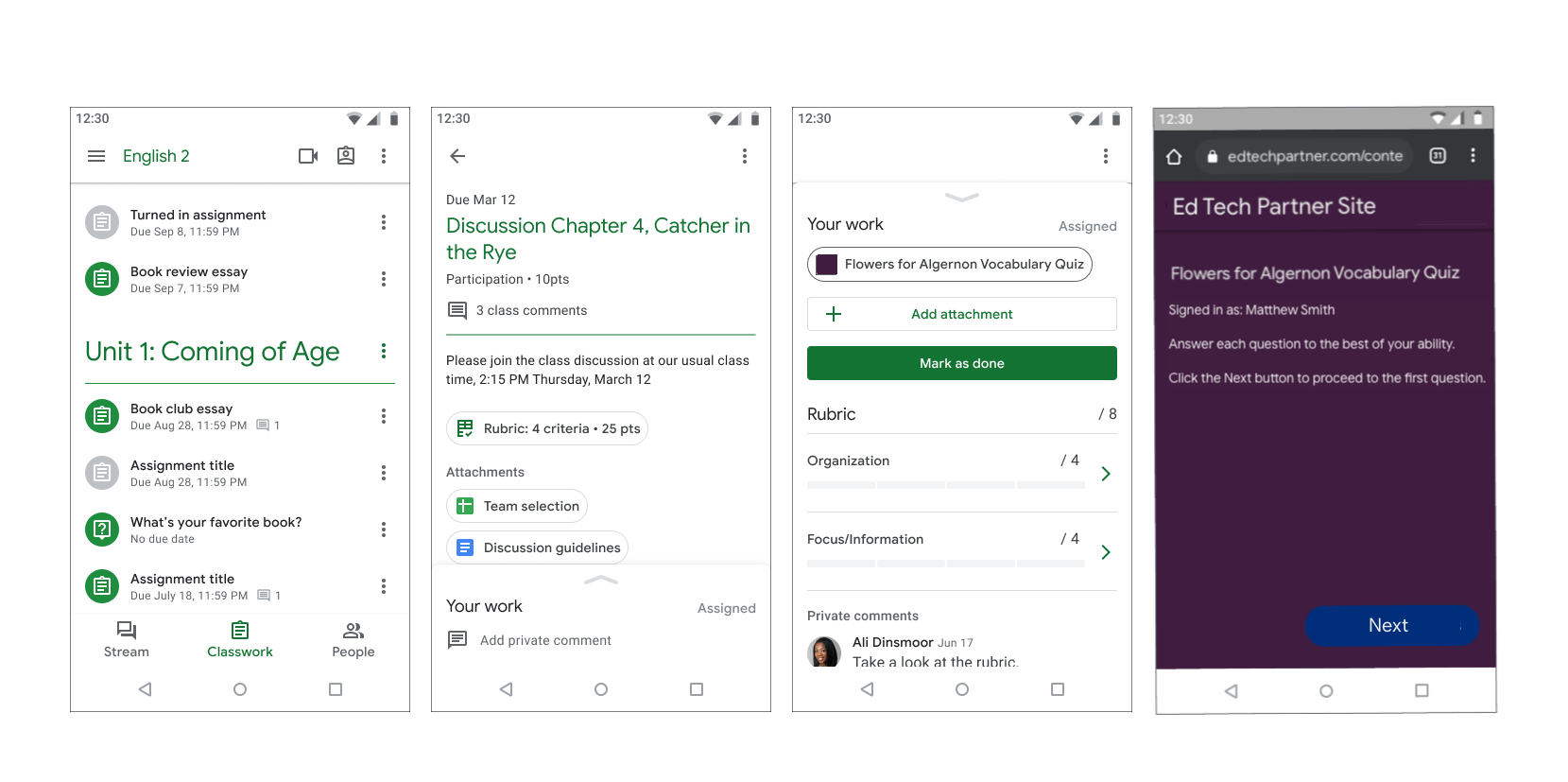Parcours des devoirs des élèves