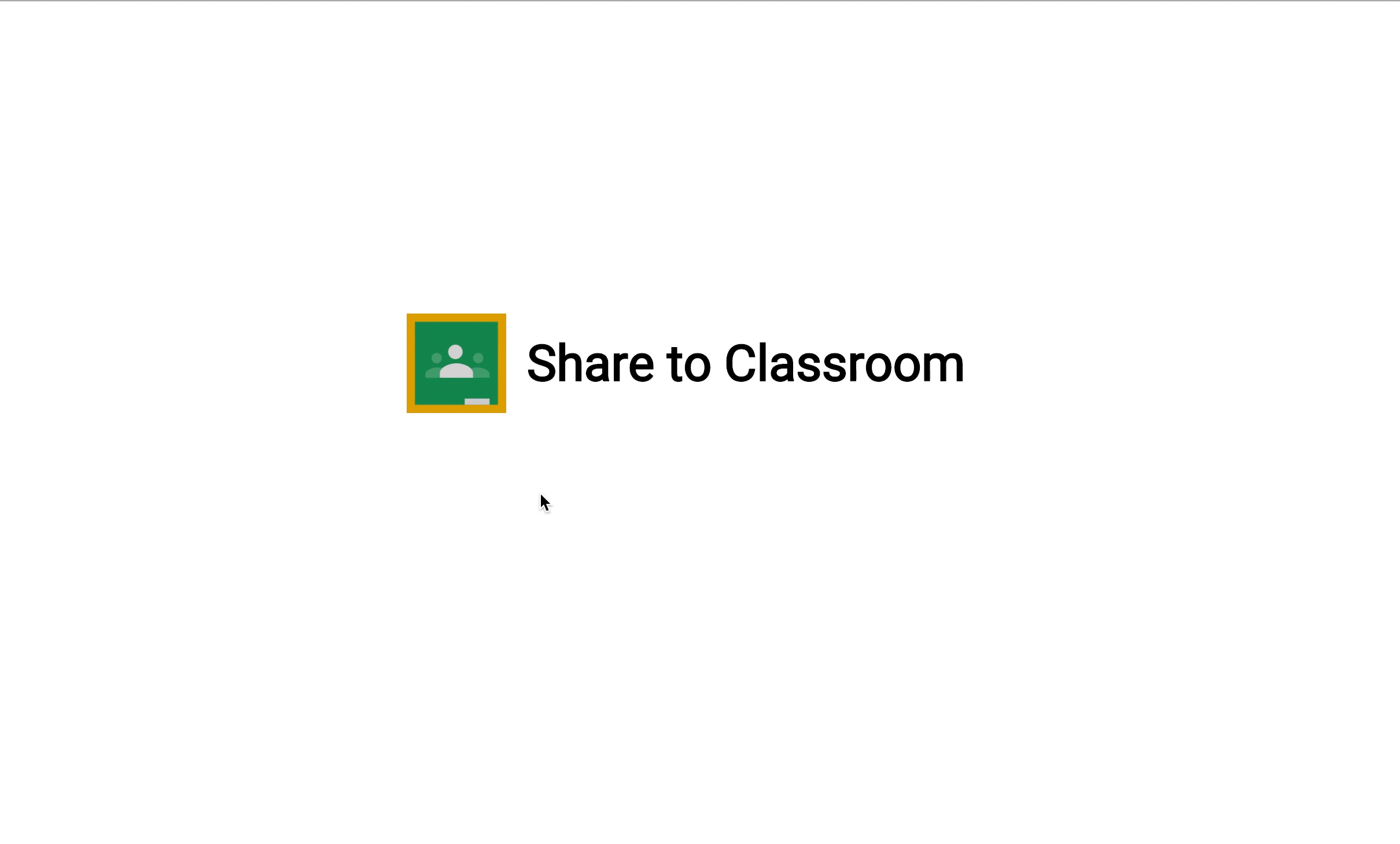 Exemplo de um usuário clicando no botão "Compartilhar no Google Sala de Aula" para
       criar uma atividade com links para materiais de aprendizagem