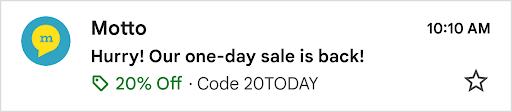 %20 indirimli fırsat rozetinin ve 20TODAY promosyon kodunun önizlemesini içeren bir tanıtım e-postası.