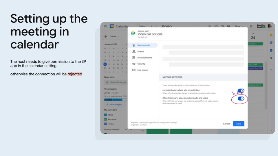 Set up the meeting in Calendar.