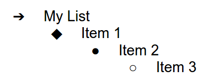 Resultado de receita em lista com marcadores.