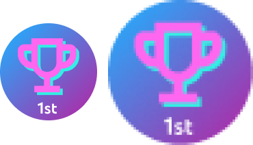 Side-by-side comparison of a clear and blurry trophy
icon