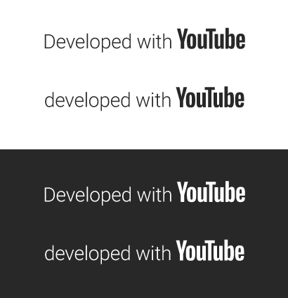 Développé avec les logos YouTube