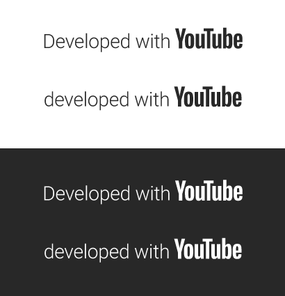 Desarrollado con los logotipos de YouTube