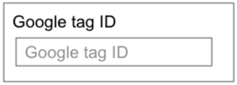 Google 태그 ID 입력 상자의 이미지