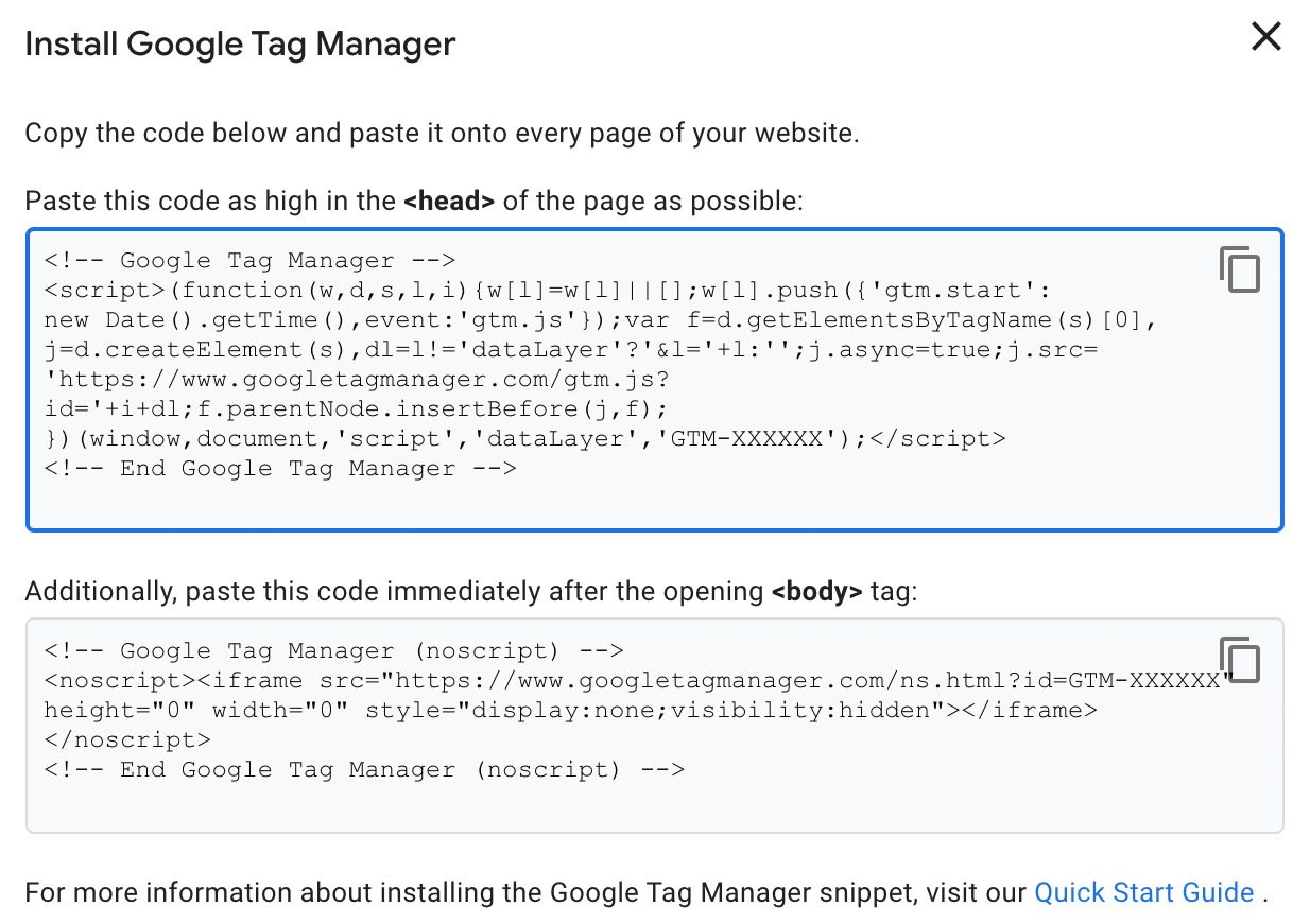 Install Google Tag Manager for web pages | Google Tag Manager for ...