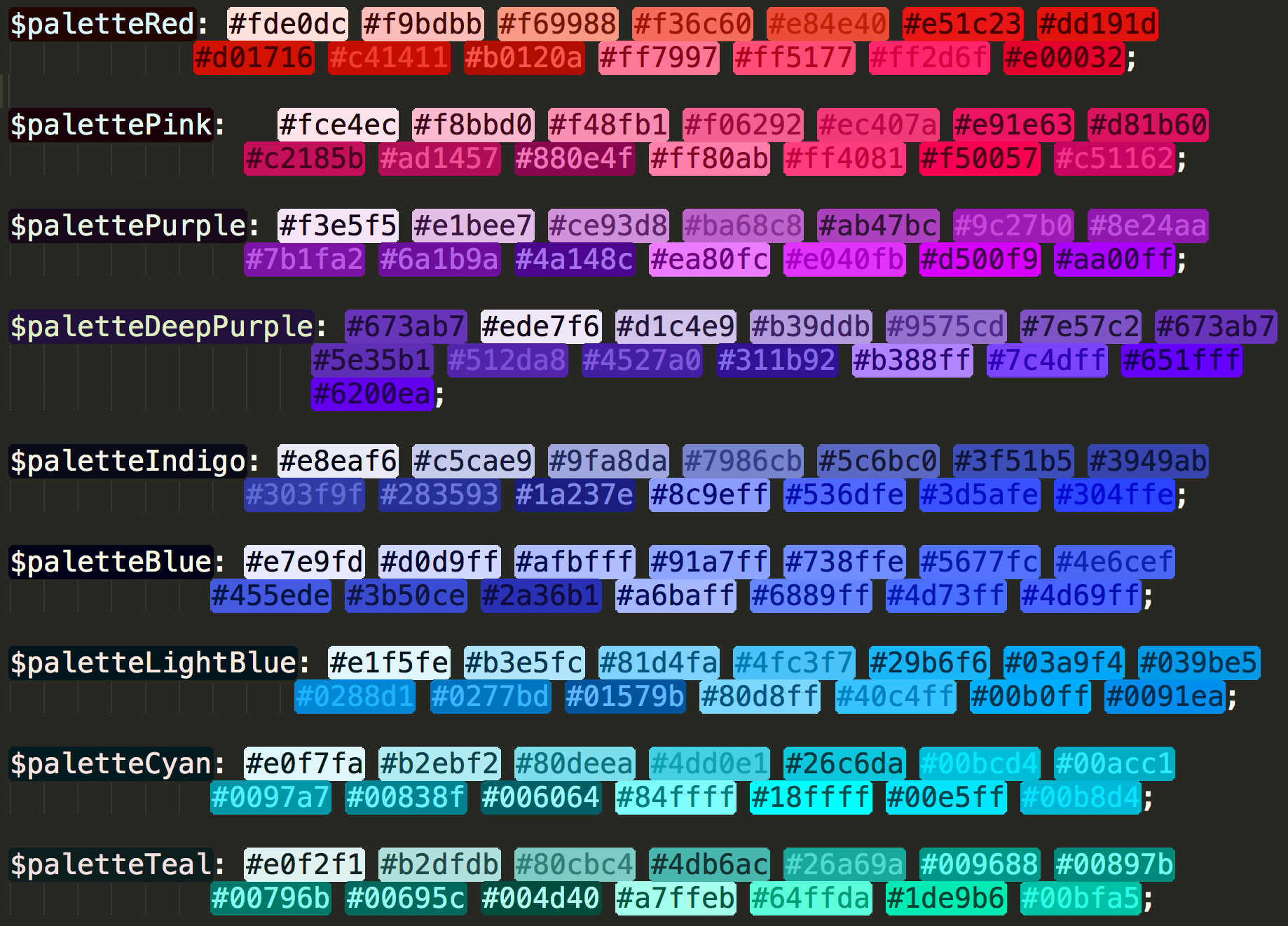 Color Highlighter Sublime Package Filled Color Screenshot