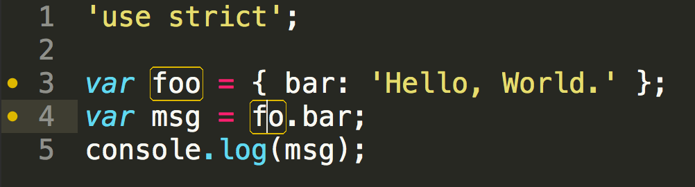 Screenshot des JSHint Gutter Sublime-Plug-ins